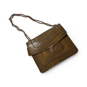 NWOT Mellow World Trending Faux Snakeskin Should Bag‎ with Gold Hardware